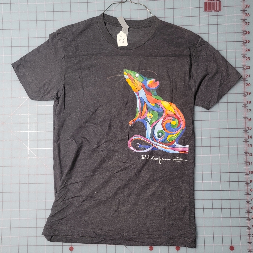 Crew-Neck Graphic Tee "Rat" by rk3handcrafted